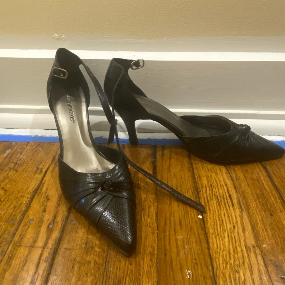 Black closed toed stilletos